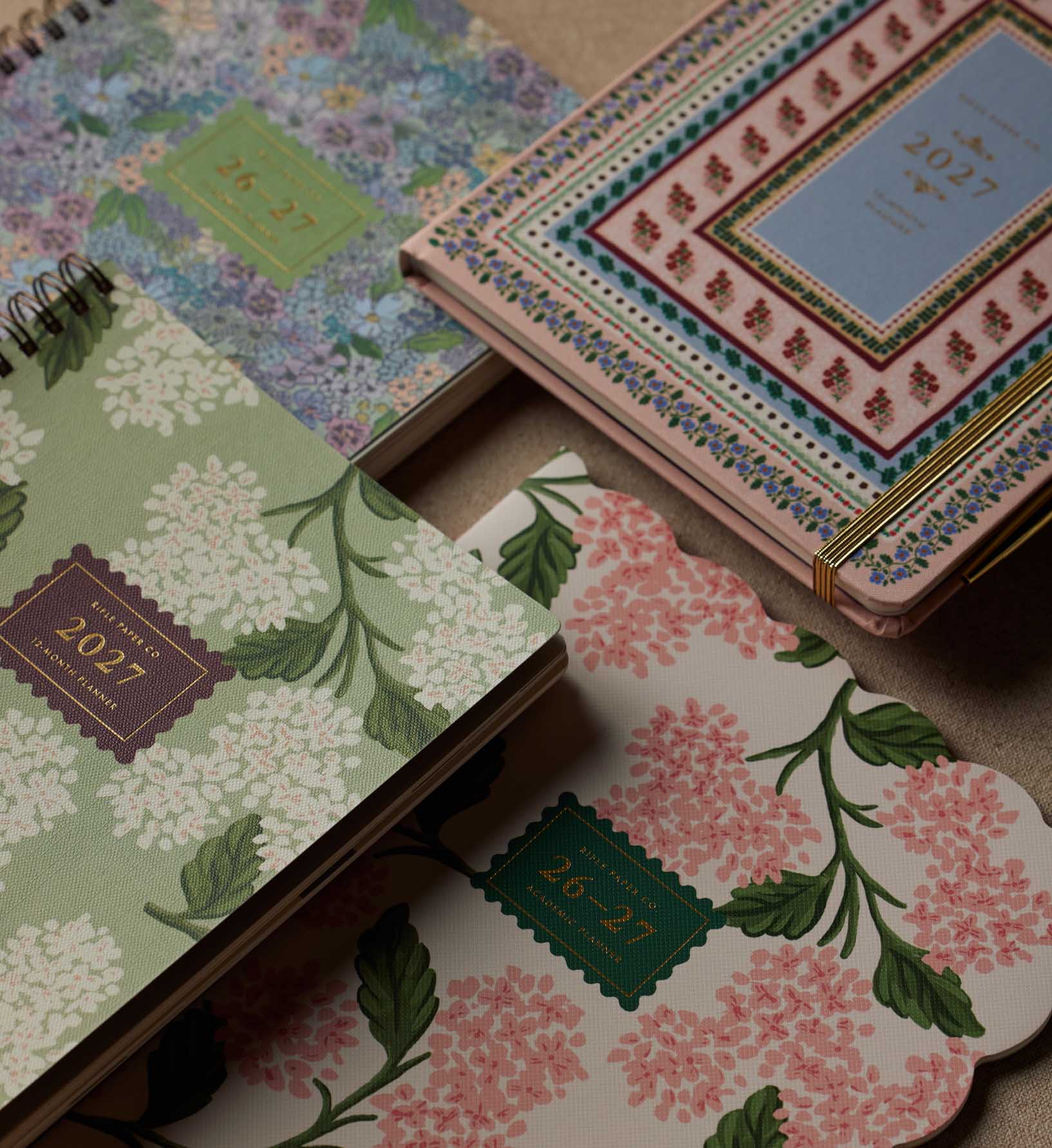 2027 12-Month Softcover Spiral Planner - Sage Hydrangea - Image 2