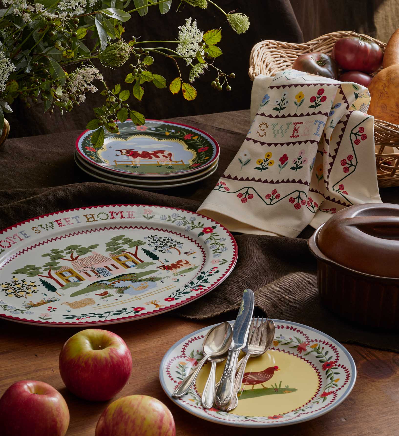 Large Porcelain Serving Platter - Home Sweet Home - Image 3