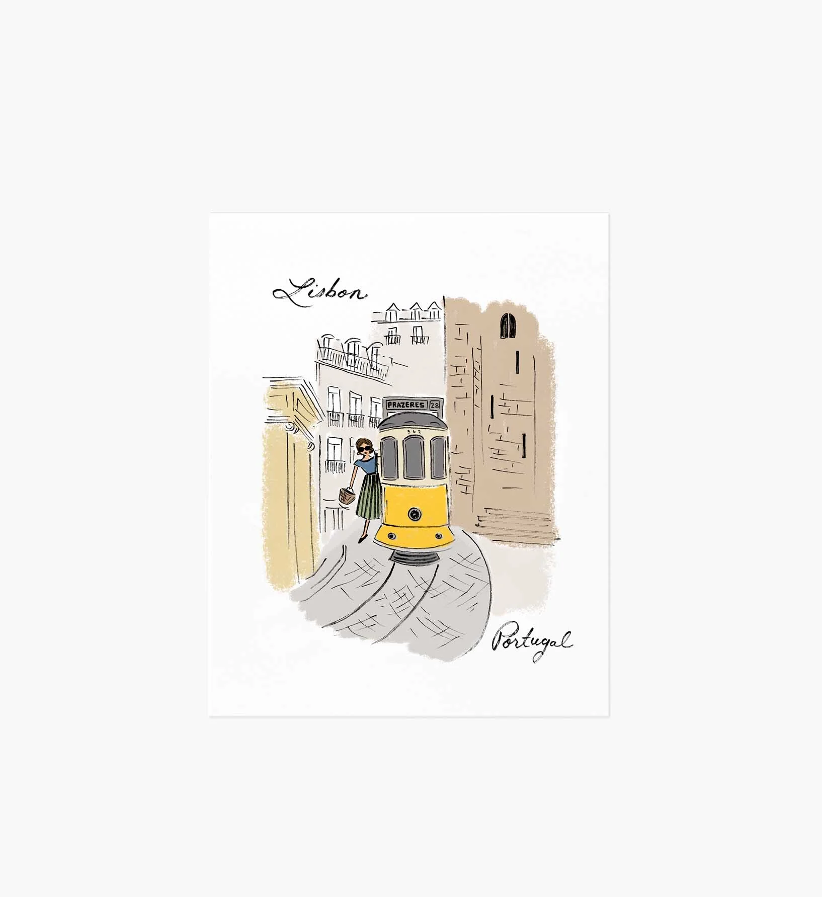 Lisbon Travel Sketch Art Print