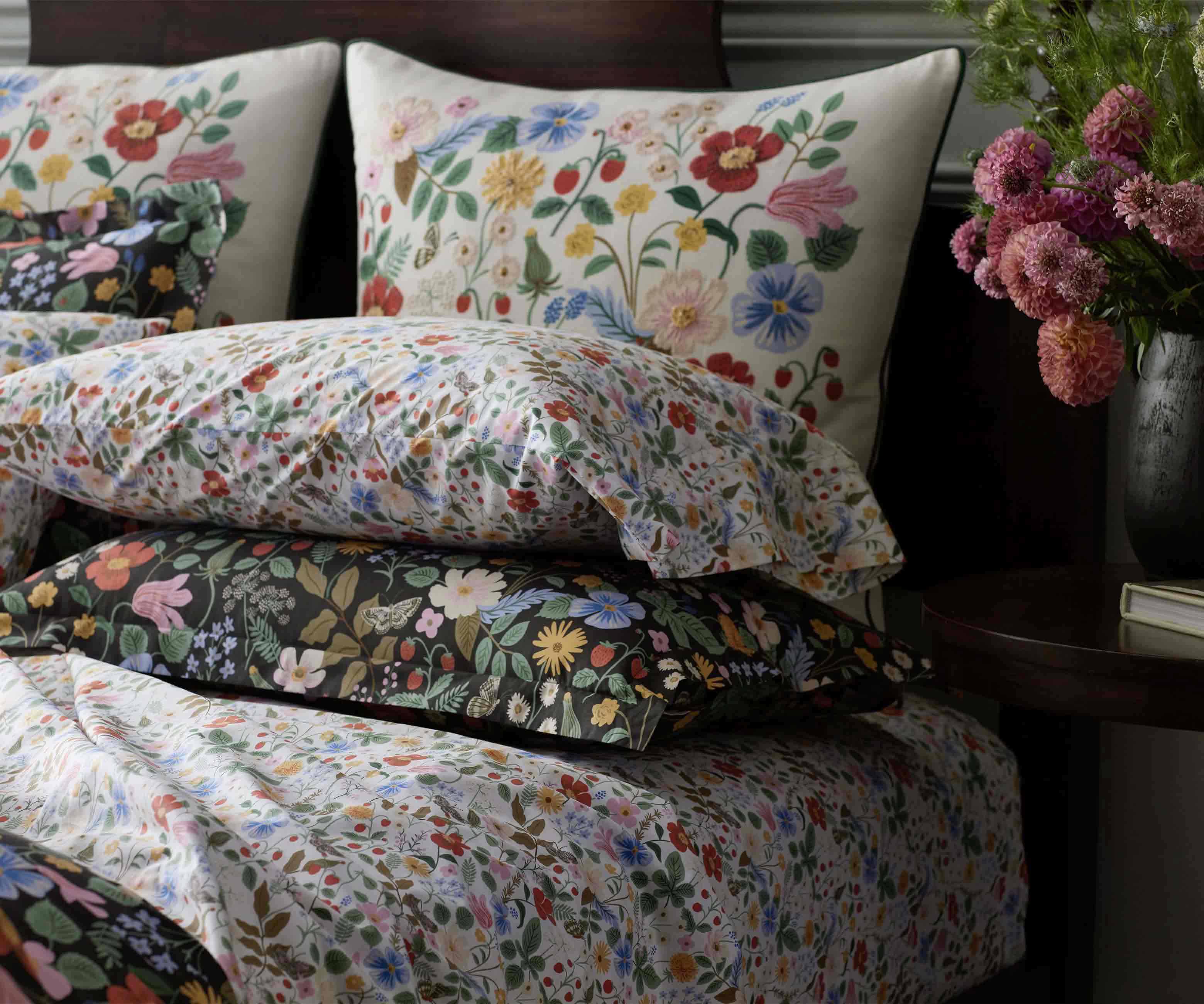 Percale Pillowcases - Strawberry Fields White - Image 4